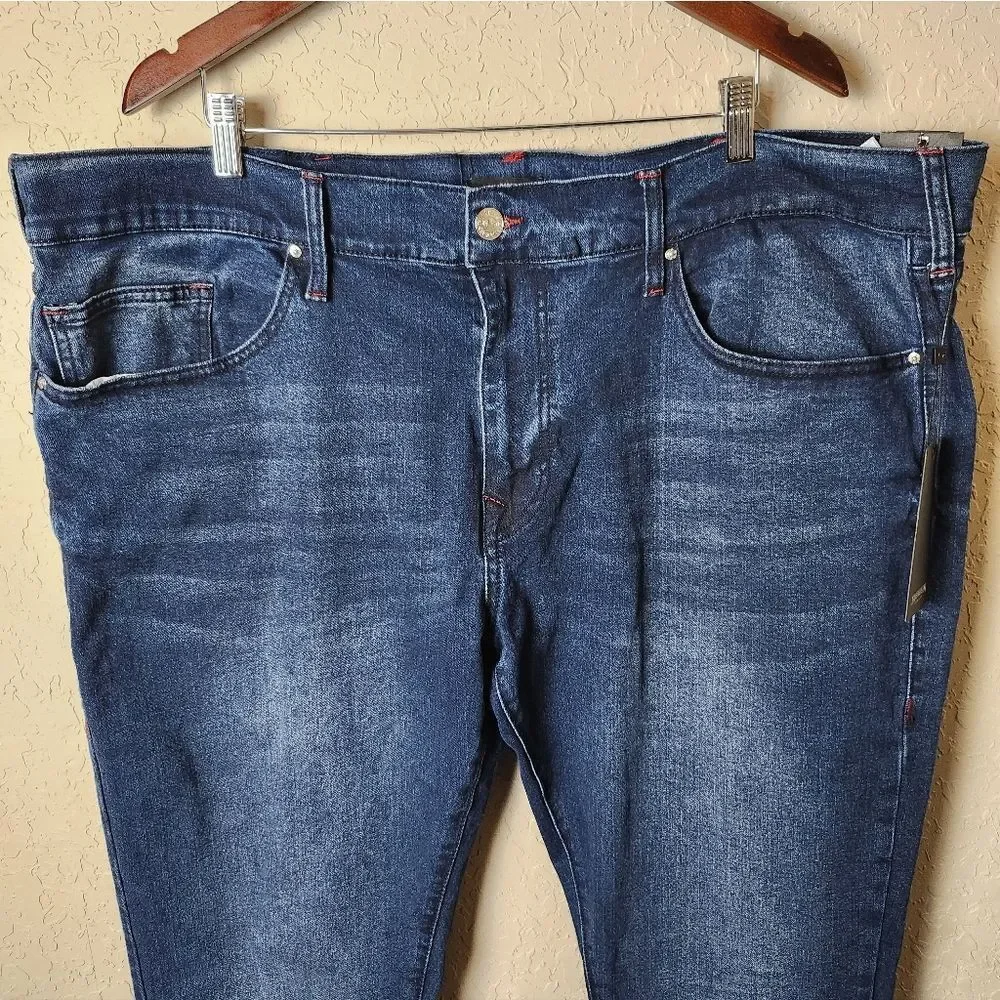 True Religion Ricky Relaxed Straight Jeans Dark Indigo Blaster Size 44